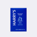 Blue packaging of Harry's Bar Soap with white text on a light blue background
