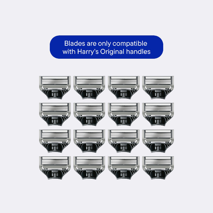 16 Original blades on a light gray background with text indicating compatibility.